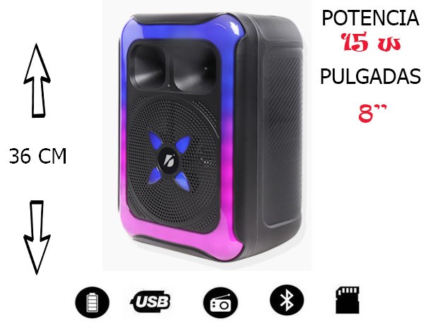 &u+ PARLANTE BT BLUETOOTH KTS-1727 MP3 / BT / FM / AUX